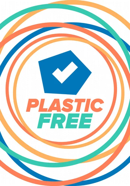 Plastic Free Month Environment Recycle Ecology Concept Plastic Garbage July — ストックベクタ