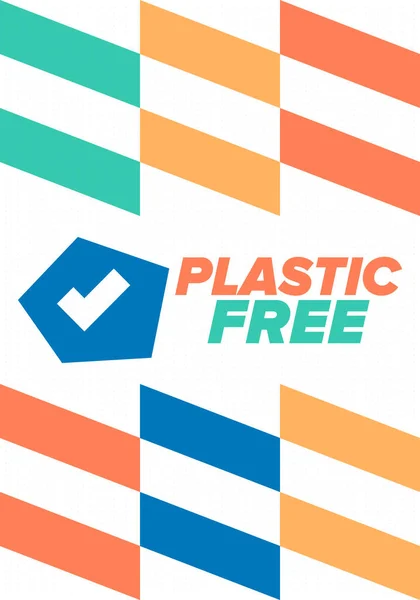Kunststofffrei Ein Monat Für Die Umwelt Recycling Ökologisches Konzept Kein — Stockvektor