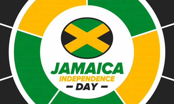 Jamaica Onafhankelijkheidsdag Onafhankelijkheid Van Jamaica Vakantie Jaarlijks Gevierd Augustus Jamaica — Stockvector