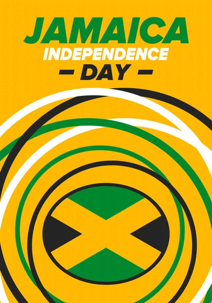 Jour Indépendance Jamaïque Indépendance Jamaïque Vacances Célébrées Chaque Année Août — Image vectorielle
