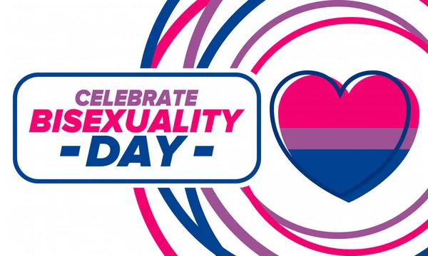 Celebrate Bisexuality Day Bisexual Pride Visibility Day Bisexual Flag Coming — Stockvector
