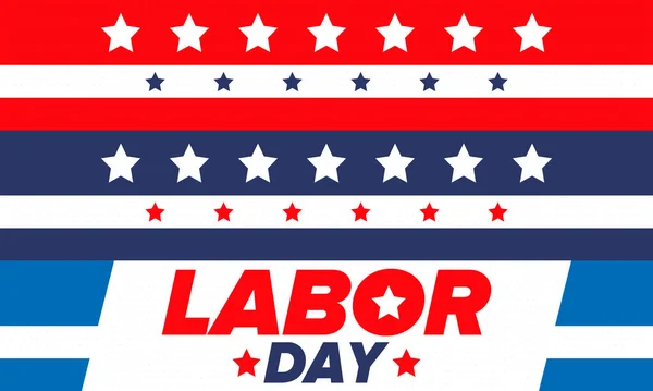 Feliz Día Del Trabajo Día Festivo Federal Celebrar Anual Los — Vector de stock