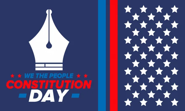 Constitutiedag Verenigde Staten Vakantie Vier Jaarlijks September Burgerschapsdag Amerikaanse Dag — Stockvector