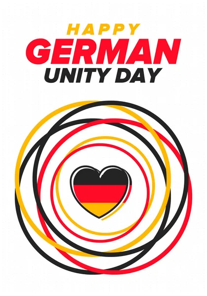 German Unity Day Celebrated Annually October Germany Happy National Holiday — Stock Vector