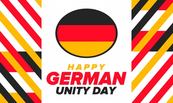 German Unity Day Celebrated Annually October Germany Happy National Holiday — Stock Vector