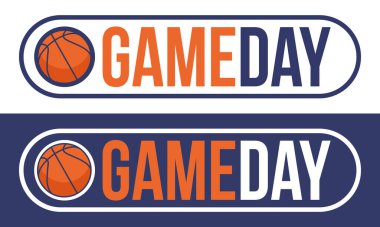 Maç günü. Mart ayında basketbol playoff 'u. Amerika 'da süper spor partisi. Sezon turnuvasının son maçları. Profesyonel takım şampiyonluğu. Basketbol topu. Spor afişi. Vektör