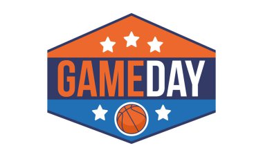 Maç günü. Mart ayında basketbol playoff 'u. Amerika 'da süper spor partisi. Sezon turnuvasının son maçları. Profesyonel takım şampiyonluğu. Basketbol topu. Spor afişi. Vektör