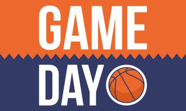 Maç günü. Mart ayında basketbol playoff 'u. Amerika 'da süper spor partisi. Sezon turnuvasının son maçları. Profesyonel takım şampiyonluğu. Basketbol topu. Spor afişi. Vektör