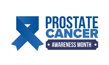 Eylül 'de prostat kanseri farkındalığı ayı. Kasım 'da hareket et. Erkek Sağlığı. Tıbbi sağlık ve farkındalık tasarımı. oster, kart, afiş ve arkaplan. Vektör illüstrasyonu