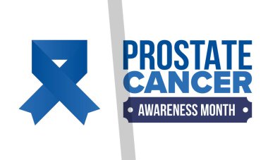 Eylül 'de prostat kanseri farkındalığı ayı. Kasım 'da hareket et. Erkek Sağlığı. Tıbbi sağlık ve farkındalık tasarımı. oster, kart, afiş ve arkaplan. Vektör illüstrasyonu