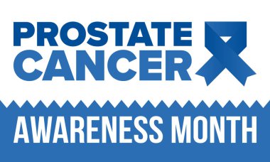 Eylül 'de prostat kanseri farkındalığı ayı. Kasım 'da hareket et. Erkek Sağlığı. Tıbbi sağlık ve farkındalık tasarımı. oster, kart, afiş ve arkaplan. Vektör illüstrasyonu