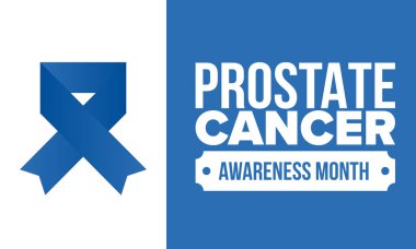Eylül 'de prostat kanseri farkındalığı ayı. Kasım 'da hareket et. Erkek Sağlığı. Tıbbi sağlık ve farkındalık tasarımı. oster, kart, afiş ve arkaplan. Vektör illüstrasyonu