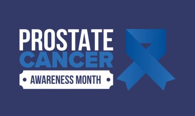 Eylül 'de prostat kanseri farkındalığı ayı. Kasım 'da hareket et. Erkek Sağlığı. Tıbbi sağlık ve farkındalık tasarımı. oster, kart, afiş ve arkaplan. Vektör illüstrasyonu