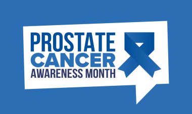 Eylül 'de prostat kanseri farkındalığı ayı. Kasım 'da hareket et. Erkek Sağlığı. Tıbbi sağlık ve farkındalık tasarımı. oster, kart, afiş ve arkaplan. Vektör illüstrasyonu