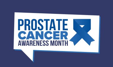 Eylül 'de prostat kanseri farkındalığı ayı. Kasım 'da hareket et. Erkek Sağlığı. Tıbbi sağlık ve farkındalık tasarımı. oster, kart, afiş ve arkaplan. Vektör illüstrasyonu