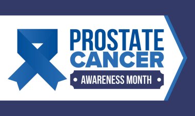 Eylül 'de prostat kanseri farkındalığı ayı. Kasım 'da hareket et. Erkek Sağlığı. Tıbbi sağlık ve farkındalık tasarımı. oster, kart, afiş ve arkaplan. Vektör illüstrasyonu