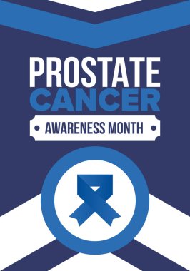 Eylül 'de prostat kanseri farkındalığı ayı. Kasım 'da hareket et. Erkek Sağlığı. Tıbbi sağlık ve farkındalık tasarımı. oster, kart, afiş ve arkaplan. Vektör illüstrasyonu