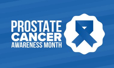 Eylül 'de prostat kanseri farkındalığı ayı. Kasım 'da hareket et. Erkek Sağlığı. Tıbbi sağlık ve farkındalık tasarımı. oster, kart, afiş ve arkaplan. Vektör illüstrasyonu