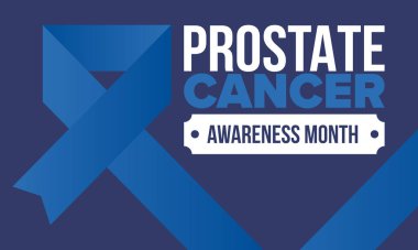 Eylül 'de prostat kanseri farkındalığı ayı. Kasım 'da hareket et. Erkek Sağlığı. Tıbbi sağlık ve farkındalık tasarımı. oster, kart, afiş ve arkaplan. Vektör illüstrasyonu