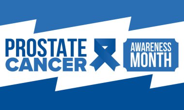 Eylül 'de prostat kanseri farkındalığı ayı. Kasım 'da hareket et. Erkek Sağlığı. Tıbbi sağlık ve farkındalık tasarımı. oster, kart, afiş ve arkaplan. Vektör illüstrasyonu