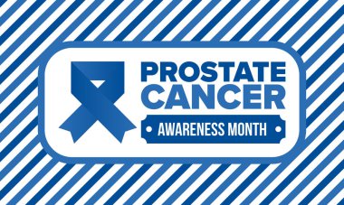 Eylül 'de prostat kanseri farkındalığı ayı. Kasım 'da hareket et. Erkek Sağlığı. Tıbbi sağlık ve farkındalık tasarımı. oster, kart, afiş ve arkaplan. Vektör illüstrasyonu