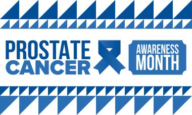 Eylül 'de prostat kanseri farkındalığı ayı. Kasım 'da hareket et. Erkek Sağlığı. Tıbbi sağlık ve farkındalık tasarımı. oster, kart, afiş ve arkaplan. Vektör illüstrasyonu