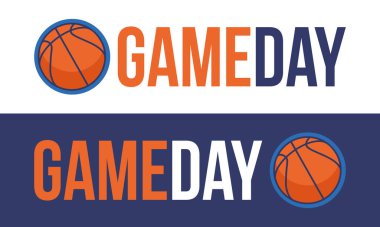 Maç günü. Mart ayında basketbol playoff 'u. Amerika 'da süper spor partisi. Sezon turnuvasının son maçları. Profesyonel takım şampiyonluğu. Basketbol topu. Spor afişi. Vektör