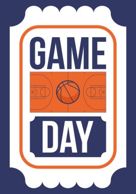 Maç günü. Mart ayında basketbol playoff 'u. Amerika 'da süper spor partisi. Sezon turnuvasının son maçları. Profesyonel takım şampiyonluğu. Basketbol topu. Spor afişi. Vektör