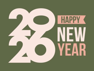 2026 mutlu yıllar. Modern Retro Typography ile Tebrik Kartı Tasarımı