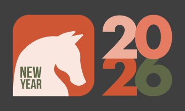 2026 mutlu yıllar. Modern Retro Typography ile Tebrik Kartı Tasarımı