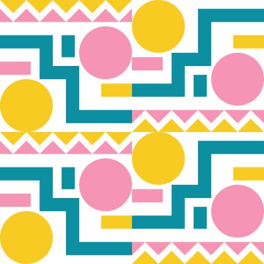 Güzel geometrik arka plan. Farklı şekillerde şekiller. Kabile formu. Çiçekler. Geometrik tasarım. Yaratıcı dokular. Renkli sanat. Modern grafik posteri. Retro renk. Vektör illüstrasyonu