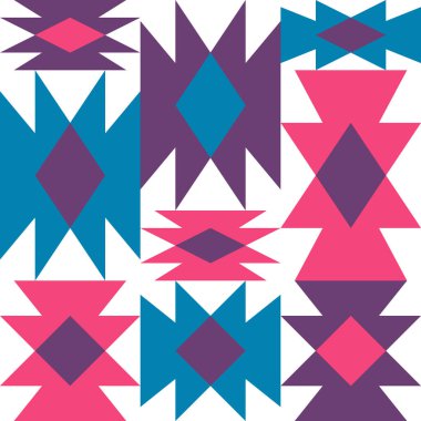 Güzel geometrik arka plan. Farklı şekillerde şekiller. Kabile formu. Çiçekler. Geometrik tasarım. Yaratıcı dokular. Renkli sanat. Modern grafik posteri. Retro renk. Vektör illüstrasyonu