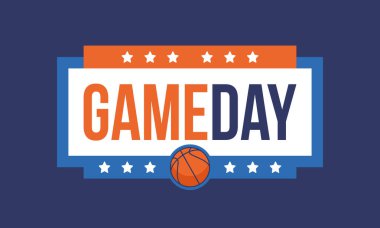 Maç günü. Mart ayında basketbol playoff 'u. Amerika 'da süper spor partisi. Sezon turnuvasının son maçları. Profesyonel takım şampiyonluğu. Basketbol topu. Spor afişi. Vektör