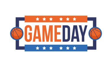 Maç günü. Mart ayında basketbol playoff 'u. Amerika 'da süper spor partisi. Sezon turnuvasının son maçları. Profesyonel takım şampiyonluğu. Basketbol topu. Spor afişi. Vektör