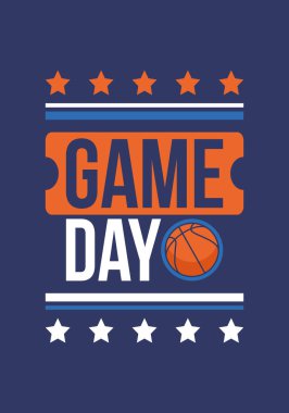 Maç günü. Mart ayında basketbol playoff 'u. Amerika 'da süper spor partisi. Sezon turnuvasının son maçları. Profesyonel takım şampiyonluğu. Basketbol topu. Spor afişi. Vektör