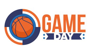 Maç günü. Mart ayında basketbol playoff 'u. Amerika 'da süper spor partisi. Sezon turnuvasının son maçları. Profesyonel takım şampiyonluğu. Basketbol topu. Spor afişi. Vektör