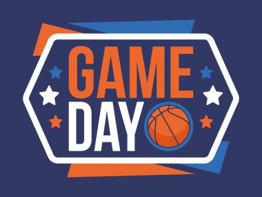 Maç günü. Mart ayında basketbol playoff 'u. Amerika 'da süper spor partisi. Sezon turnuvasının son maçları. Profesyonel takım şampiyonluğu. Basketbol topu. Spor afişi. Vektör