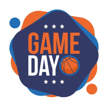 Maç günü. Mart ayında basketbol playoff 'u. Amerika 'da süper spor partisi. Sezon turnuvasının son maçları. Profesyonel takım şampiyonluğu. Basketbol topu. Spor afişi. Vektör