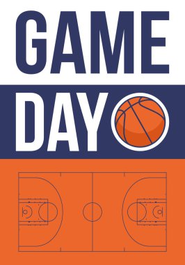 Maç günü. Mart ayında basketbol playoff 'u. Amerika 'da süper spor partisi. Sezon turnuvasının son maçları. Profesyonel takım şampiyonluğu. Basketbol topu. Spor afişi. Vektör