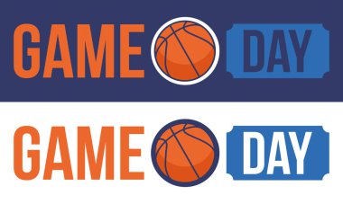 Maç günü. Mart ayında basketbol playoff 'u. Amerika 'da süper spor partisi. Sezon turnuvasının son maçları. Profesyonel takım şampiyonluğu. Basketbol topu. Spor afişi. Vektör