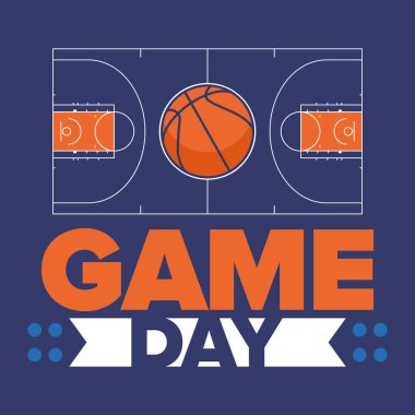 Maç günü. Mart ayında basketbol playoff 'u. Amerika 'da süper spor partisi. Sezon turnuvasının son maçları. Profesyonel takım şampiyonluğu. Basketbol topu. Spor afişi. Vektör