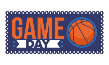 Maç günü. Mart ayında basketbol playoff 'u. Amerika 'da süper spor partisi. Sezon turnuvasının son maçları. Profesyonel takım şampiyonluğu. Basketbol topu. Spor afişi. Vektör