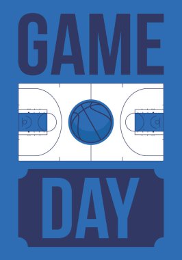 Maç günü. Mart ayında basketbol playoff 'u. Amerika 'da süper spor partisi. Sezon turnuvasının son maçları. Profesyonel takım şampiyonluğu. Basketbol topu. Spor afişi. Vektör