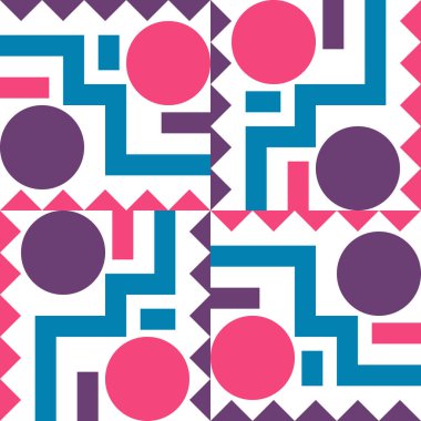 Güzel geometrik arka plan. Farklı şekillerde şekiller. Kabile formu. Çiçekler. Geometrik tasarım. Yaratıcı dokular. Renkli sanat. Modern grafik posteri. Retro renk. Vektör illüstrasyonu