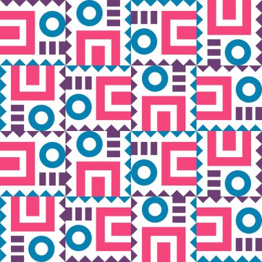 Güzel geometrik arka plan. Farklı şekillerde şekiller. Kabile formu. Çiçekler. Geometrik tasarım. Yaratıcı dokular. Renkli sanat. Modern grafik posteri. Retro renk. Vektör illüstrasyonu