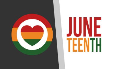 Haziran Bağımsızlık Günü 'nde. Özgürlük ya da Özgürlük Günü. Yıllık Amerikan bayramı, 19 Haziran 'da kutlandı. Afro-Amerikan tarihi ve mirası. Poster, tebrik kartı, afiş ve geçmiş. Vektör