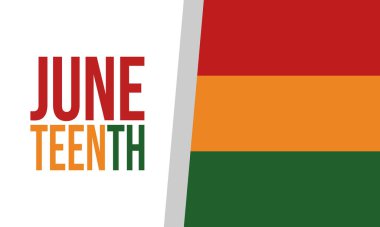 Haziran Bağımsızlık Günü 'nde. Özgürlük ya da Özgürlük Günü. Yıllık Amerikan bayramı, 19 Haziran 'da kutlandı. Afro-Amerikan tarihi ve mirası. Poster, tebrik kartı, afiş ve geçmiş. Vektör