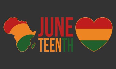 Haziran Bağımsızlık Günü 'nde. Özgürlük ya da Özgürlük Günü. Yıllık Amerikan bayramı, 19 Haziran 'da kutlandı. Afro-Amerikan tarihi ve mirası. Poster, tebrik kartı, afiş ve geçmiş. Vektör