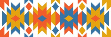 Geleneksel Geometrik Kabile Motifleri ve Sıcak Toprak Tonları ile Etnik Halk Düzeni Arkaplanı. İllüstrasyon sanatı. Vektör