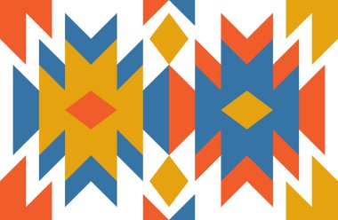 Geleneksel Geometrik Kabile Motifleri ve Sıcak Toprak Tonları ile Etnik Halk Düzeni Arkaplanı. İllüstrasyon sanatı. Vektör